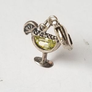 Silver cocktail pendant charm